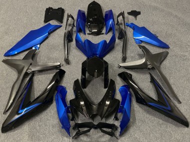 Migliori Carene Moto Suzuki GSXR 600 / GSXR 750 2008-2010 - Blu Grigio Nero Lucido