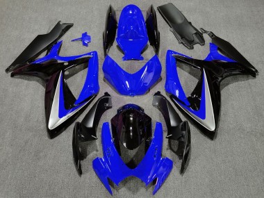 Migliori Carena Moto Suzuki GSXR 600 / GSXR 750 2006-2007 - Blu Argento Nero Lucido OEM Stile