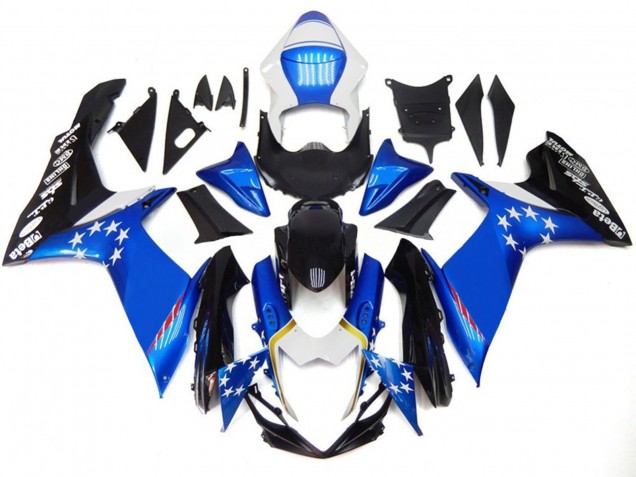 Migliori Carene Moto Suzuki GSXR 600 / GSXR 750 2011-2024 - Blu Stile Rosso Stella