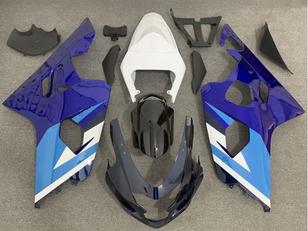 Migliori Carena Moto Suzuki GSXR 600 / GSXR 750 2004-2005 - Bianco Blu Nero