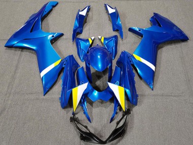 Migliori Carene Moto Suzuki GSXR 600 / GSXR 750 2011-2024 - Blu Bianco Giallo