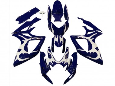 Migliori Carene Moto Suzuki GSXR 600 / GSXR 750 2006-2007 - Blu Scuro Bianco Design