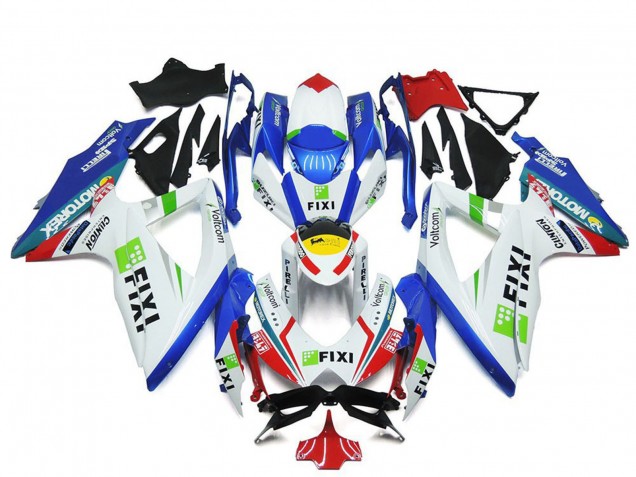 Migliori Carene Moto Suzuki GSXR 600 / GSXR 750 2008-2010 - Bianco Blu Verde Giallo Rosso Fixi