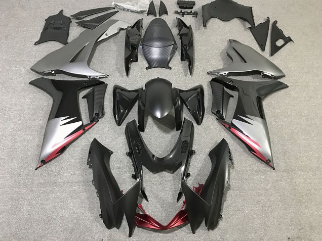 Migliori Carene Moto Suzuki GSXR 600 / GSXR 750 2011-2024 - Grigio Argento Nero Lucido