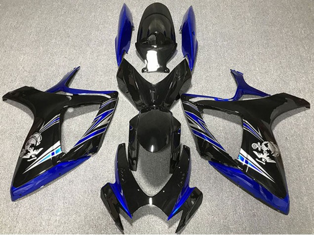 Migliori Carena Moto Suzuki GSXR 600 / GSXR 750 2006-2007 - Blu Nero Lucido