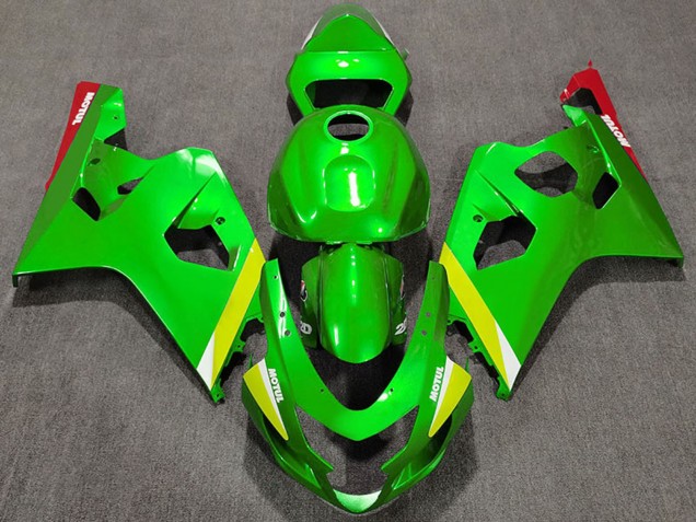 Migliori Carene Moto Suzuki GSXR 600 / GSXR 750 2004-2005 - Verde Giallo Bianco