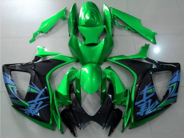 Migliori Carene Moto Suzuki GSXR 600 / GSXR 750 2006-2007 - Verde Nero Blu