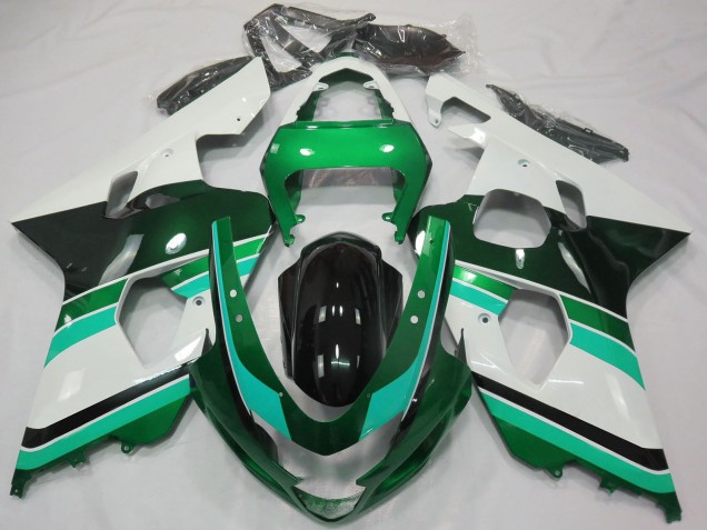 Migliori Carene Moto Suzuki GSXR 600 / GSXR 750 2004-2005 - Lucido Verde Verde Bianco