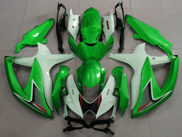 Migliori Carene Moto Suzuki GSXR 600 / GSXR 750 2008-2010 - Bianco Verde Nero Rosso