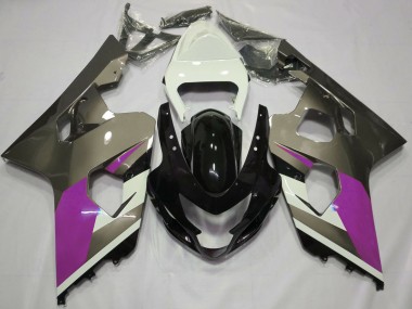 Migliori Carene Moto Suzuki GSXR 600 / GSXR 750 2004-2005 - Bianco Rosa Grigio Nero Lucido