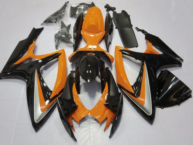 Migliori Carena Moto Suzuki GSXR 600 / GSXR 750 2006-2007 - Arancia Nero Lucido