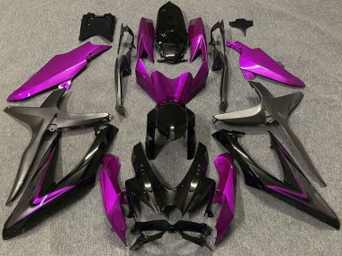 Migliori Carene Moto Suzuki GSXR 600 / GSXR 750 2008-2010 - Rosa Nero Lucido Nero Opaco