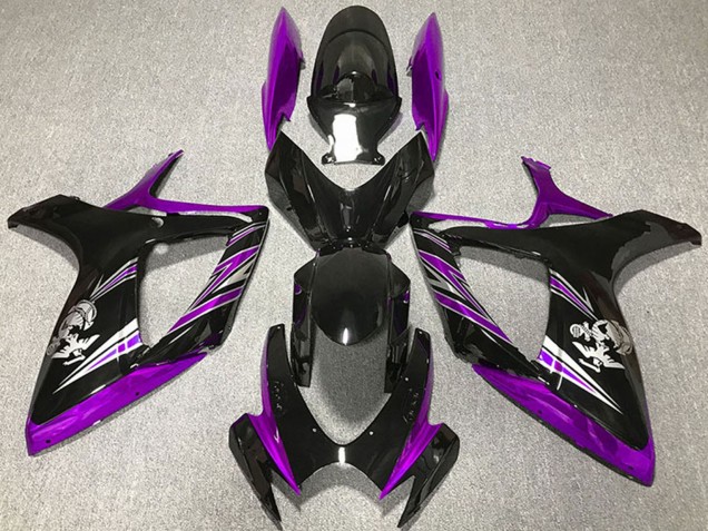 Migliori Carena Moto Suzuki GSXR 600 / GSXR 750 2006-2007 - Viola Nero Lucido