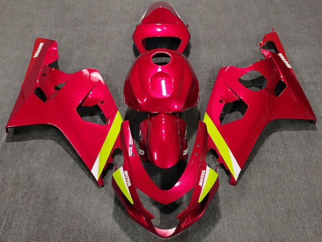 Migliori Carene Moto Suzuki GSXR 600 / GSXR 750 2004-2005 - Rosso Giallo Bianco