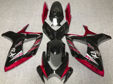 Migliori Carena Moto Suzuki GSXR 600 / GSXR 750 2006-2007 - Rosso Nero Lucido