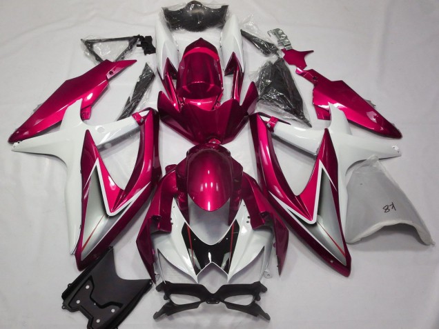 Migliori Carene Moto Suzuki GSXR 600 / GSXR 750 2008-2010 - Bianco Rosso Argento Nero
