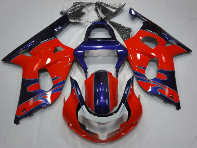 Migliori Carene Moto Suzuki GSXR 600 / GSXR 750 2001-2003 - Rosso Blu Nero Lucido