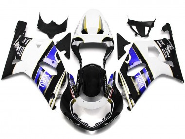 Migliori Carene Moto Suzuki GSXR 600 / GSXR 750 2001-2003 - Bianco Blu Nero Lucido Viru Stile