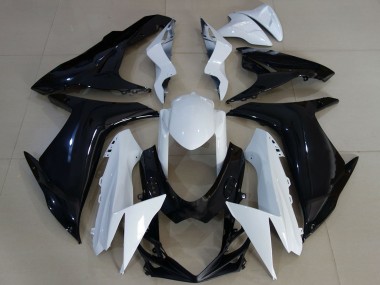 Migliori Carene Moto Suzuki GSXR 600 / GSXR 750 2011-2024 - Bianco Nero Lucido