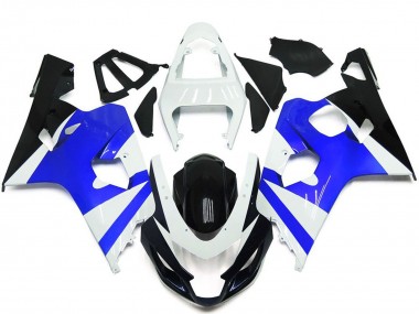 Migliori Kit Carena Moto Suzuki GSXR 600 / GSXR 750 2004-2005 - Bianco Blu Nero Lucido