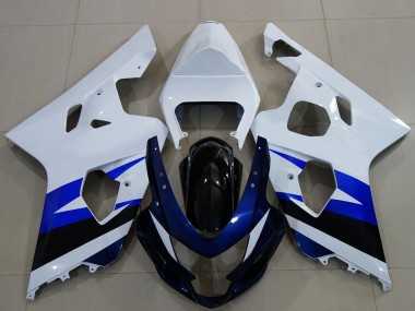 Migliori Carena Moto Suzuki GSXR 600 / GSXR 750 2004-2005 - Bianco Blu Nero Lucido