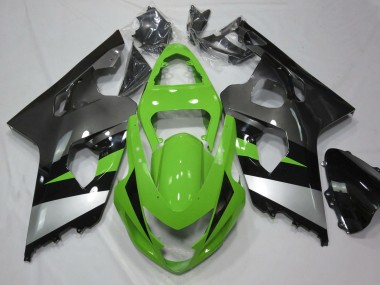 Migliori Carena Moto Suzuki GSXR 600 / GSXR 750 2004-2005 - Verde Argento Nero Lucido