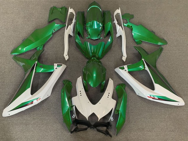 Migliori Carene Moto Suzuki GSXR 600 / GSXR 750 2008-2010 - Bianco Verde OEM Stile