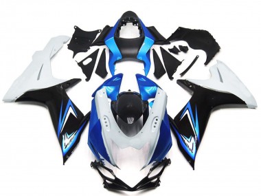 Migliori Carene Moto Suzuki GSXR 600 / GSXR 750 2011-2024 - Bianco Azzurro Chiaro Nero Lucido