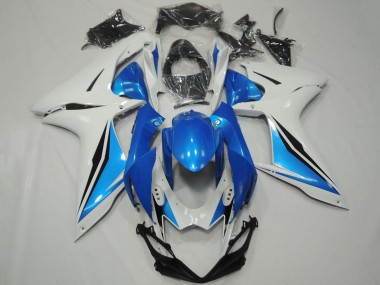 Migliori Carene Moto Suzuki GSXR 600 / GSXR 750 2011-2024 - Bianco Azzurro Chiaro Nero Lucido OEM Stile