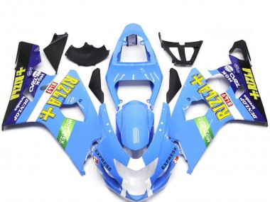 Migliori Carene Moto Suzuki GSXR 600 / GSXR 750 2004-2005 - Azzurro Chiaro Verde Giallo Rizla Stile