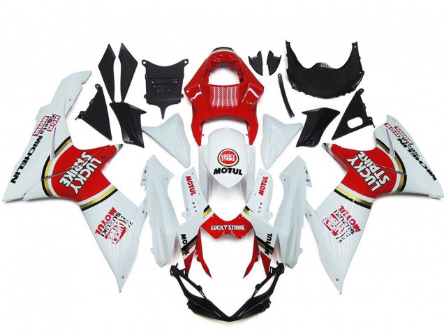 Migliori Carene Moto Suzuki GSXR 600 / GSXR 750 2011-2024 - Bianco Rosso Motul Lucky Strike