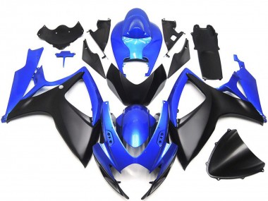 Migliori Carene Moto Suzuki GSXR 600 / GSXR 750 2006-2007 - Blu Nero Opaco OEM Stile