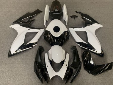 Migliori Carene Moto Suzuki GSXR 600 / GSXR 750 2006-2007 - Bianco Nero Lucido