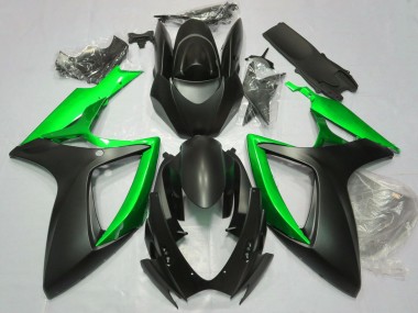 Migliori Carene Moto Suzuki GSXR 600 / GSXR 750 2006-2007 - Nero Opaco Verde