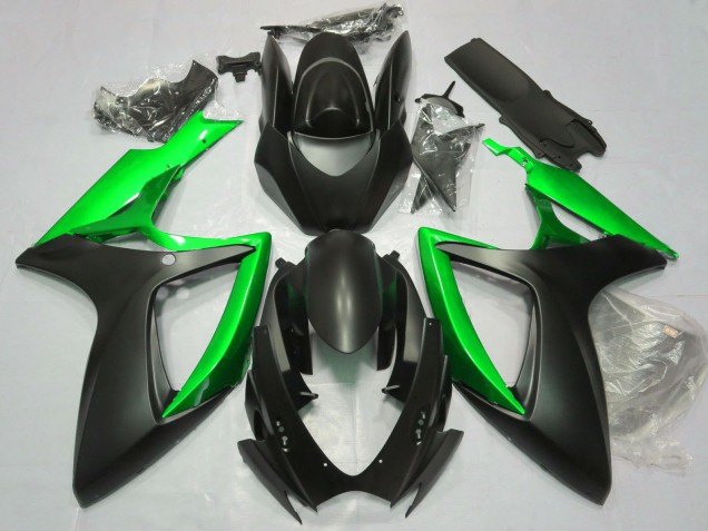 Migliori Carene Moto Suzuki GSXR 600 / GSXR 750 2006-2007 - Nero Opaco Verde