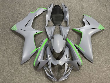 Migliori Carene Moto Suzuki GSXR 600 / GSXR 750 2011-2024 - Nardo Grigio Opaco Verde Accents