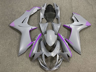 Migliori Carene Moto Suzuki GSXR 600 / GSXR 750 2011-2024 - Nardo Grigio Opaco Viola Accents