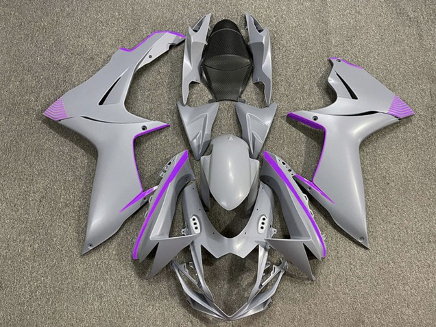 Migliori Carene Moto Suzuki GSXR 600 / GSXR 750 2011-2024 - Nardo Grigio Opaco Viola Accents