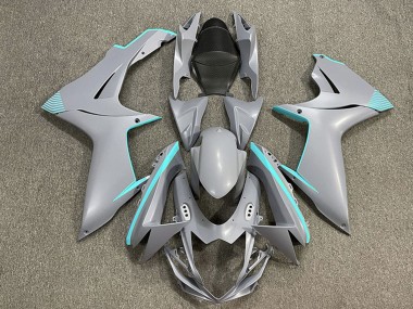 Migliori Carene Moto Suzuki GSXR 600 / GSXR 750 2011-2024 - Nardo Grigio Opaco Teal Accents