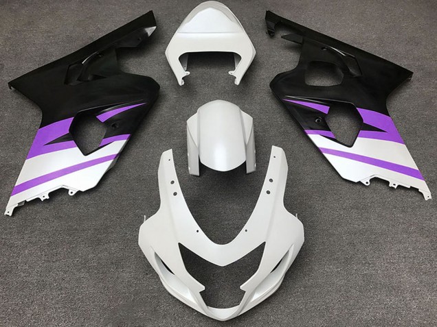 Migliori Carene Moto Suzuki GSXR 600 / GSXR 750 2004-2005 - Bianco Viola Nero Opaco
