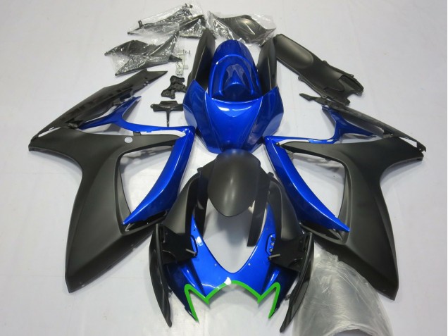 Migliori Carene Moto Suzuki GSXR 600 / GSXR 750 2006-2007 - Blu Nero Opaco Verde OEM Stile