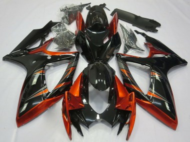 Migliori Carene Moto Suzuki GSXR 600 / GSXR 750 2006-2007 - Arancia Nero Lucido