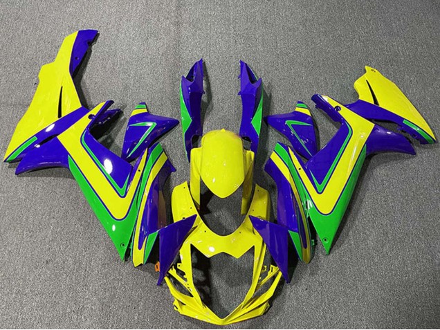 Migliori Carene Moto Suzuki GSXR 600 / GSXR 750 2011-2024 - Blu Giallo Verde