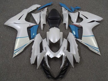 Migliori Carene Moto Suzuki GSXR 600 / GSXR 750 2011-2024 - Bianco Perla Azzurro Chiaro
