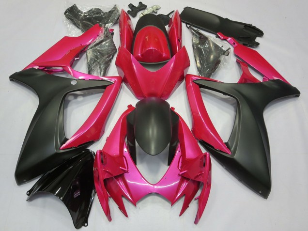 Migliori Carene Moto Suzuki GSXR 600 / GSXR 750 2006-2007 - Rosa Nero Opaco