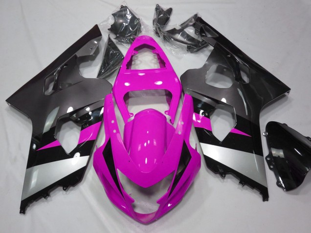 Migliori Carene Moto Suzuki GSXR 600 / GSXR 750 2004-2005 - Rosa Argento Nero