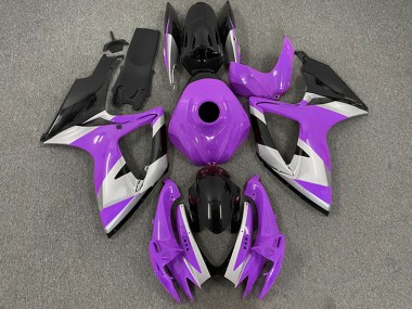 Migliori Carene Moto Suzuki GSXR 600 / GSXR 750 2006-2007 - Viola Argento Nero Lucido