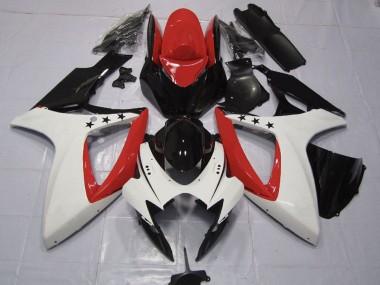 Migliori Carene Moto Suzuki GSXR 600 / GSXR 750 2006-2007 - Rosso Bianco Nero Lucido