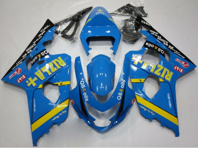 Migliori Carene Moto Suzuki GSXR 600 / GSXR 750 2004-2005 - Blu Oro Nero Rizla