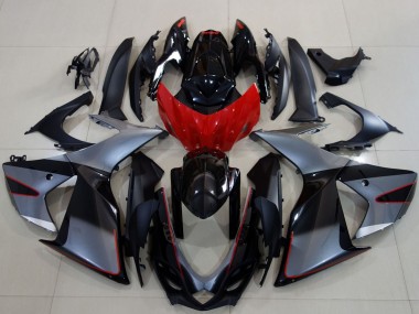 Migliori Carene Moto Suzuki GSXR 600 / GSXR 750 2011-2024 - Grigio Rosso Nero Lucido